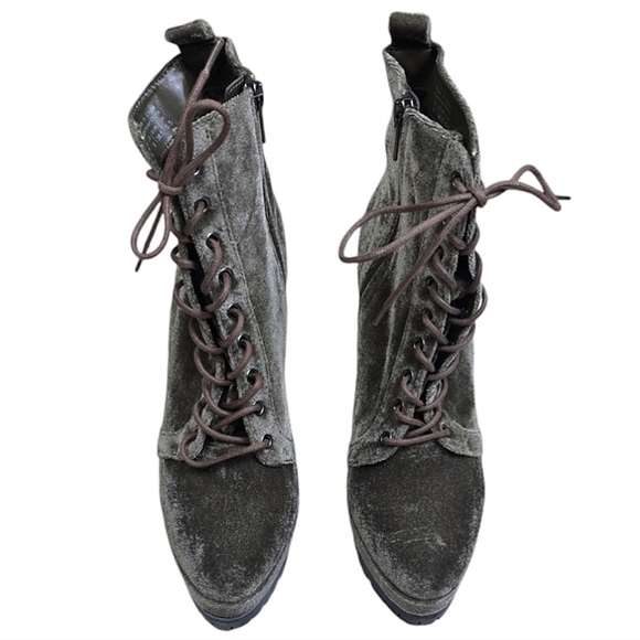 NWOT Aldo Aliria Velvet Lace-Up Platform Boots - Picture 2 of 8